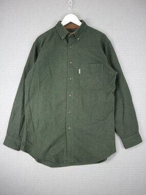 Woolrich Mens Olive Heather Button Down  Shirt 100% Cotton Medium
